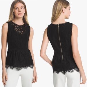 WHITE HOUSE|BLACK MARKET Lace Bodice Top-Black-6